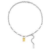 Simple Style Color Block Square 304 Stainless Steel Zircon Unisex Necklace sku image 1