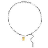 Style Simple Bloc De Couleur Carré Acier Inoxydable 304 Zircon Unisexe Collier main image 9