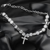 Classic Style Cross 304 Stainless Steel Zircon Unisex Necklace main image 1