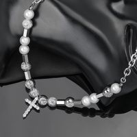 Classic Style Cross 304 Stainless Steel Zircon Unisex Necklace main image 6