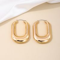 1 Pair Elegant Retro Exaggerated U Shape Solid Color Hollow Out Alloy Earrings main image 5