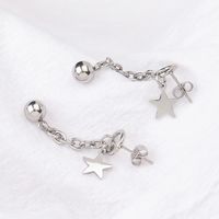 1 Pair Simple Style Star Ball Plating Chain 304 Stainless Steel Drop Earrings main image 3