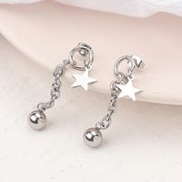 1 Pair Simple Style Star Ball Plating Chain 304 Stainless Steel Drop Earrings main image 1