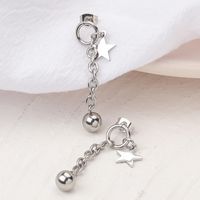 1 Pair Simple Style Star Ball Plating Chain 304 Stainless Steel Drop Earrings main image 6