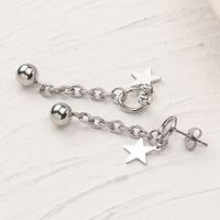 1 Pair Simple Style Star Ball Plating Chain 304 Stainless Steel Drop Earrings main image 7