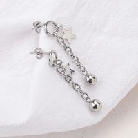 1 Pair Simple Style Star Ball Plating Chain 304 Stainless Steel Drop Earrings main image 8