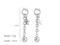 1 Pair Simple Style Star Ball Plating Chain 304 Stainless Steel Drop Earrings main image 2
