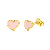 1 Pair Cute Tropical Heart Shape Enamel Stainless Steel Earrings sku image 5