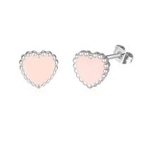 1 Pair Cute Tropical Heart Shape Enamel Stainless Steel Earrings sku image 4