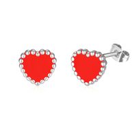 1 Pair Cute Tropical Heart Shape Enamel Stainless Steel Earrings main image 10