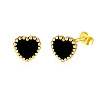 1 Pair Cute Tropical Heart Shape Enamel Stainless Steel Earrings sku image 7