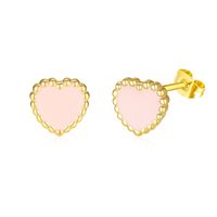 1 Pair Cute Tropical Heart Shape Enamel Stainless Steel Earrings sku image 6