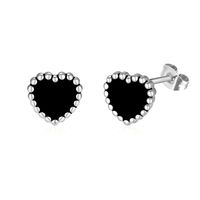 1 Pair Cute Tropical Heart Shape Enamel Stainless Steel Earrings sku image 3