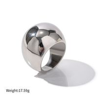 Simple Style Solid Color Titanium Steel Plating Rings sku image 1