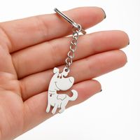 Cute Dog Giraffe Stainless Steel Irregular Polishing Keychain sku image 3