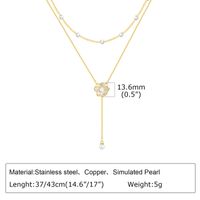 Rostfreier Stahl IG-Stil Elegant Überzug Inlay Einfarbig Künstliche Perlen Doppellagige Halsketten sku image 1