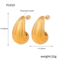 1 Pair Simple Style Water Droplets Plating Inlay Titanium Steel Artificial Pearls Artificial Diamond 18k Gold Plated Ear Studs main image 6
