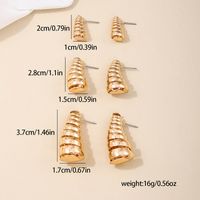 1 Pair Elegant Retro Exaggerated Solid Color Pleated Hollow Out Alloy Ear Studs main image 2