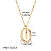 Simple Style Letter Copper Plating Inlay Zircon Gold Plated Pendant Necklace main image 2