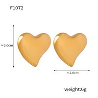 1 Pair Elegant Heart Shape Patchwork Plating Titanium Steel 18k Gold Plated Ear Studs main image 3