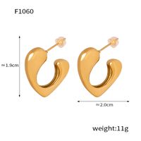 1 Pair Elegant Heart Shape Patchwork Plating Titanium Steel 18k Gold Plated Ear Studs main image 6