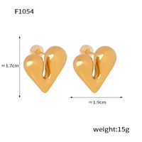 1 Pair Elegant Heart Shape Patchwork Plating Titanium Steel 18k Gold Plated Ear Studs main image 5