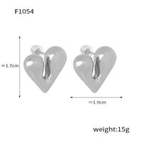1 Pair Elegant Heart Shape Patchwork Plating Titanium Steel 18k Gold Plated Ear Studs sku image 7