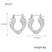 1 Pair Elegant Heart Shape Patchwork Plating Titanium Steel 18k Gold Plated Ear Studs sku image 1