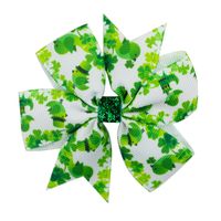 Kid's Classic Style Shamrock Bow Knot Cloth Metal Hair Clip main image 3