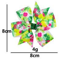 Kid's Classic Style Shamrock Bow Knot Cloth Metal Hair Clip main image 2
