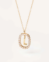 Simple Style Letter Copper Plating Inlay Zircon Gold Plated Pendant Necklace sku image 12