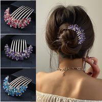 Women's Chinoiserie Flower Butterfly Alloy Plating Insert Comb main image 5