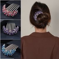Women's Chinoiserie Flower Butterfly Alloy Plating Insert Comb main image 4