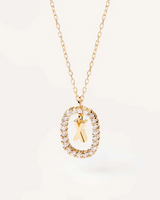 Simple Style Letter Copper Plating Inlay Zircon Gold Plated Pendant Necklace sku image 24