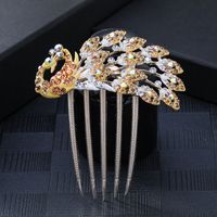 Women's Chinoiserie Flower Butterfly Alloy Plating Insert Comb sku image 13