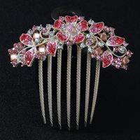 Women's Chinoiserie Flower Butterfly Alloy Plating Insert Comb sku image 17