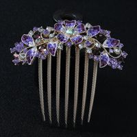 Women's Chinoiserie Flower Butterfly Alloy Plating Insert Comb sku image 16