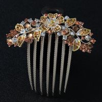 Women's Chinoiserie Flower Butterfly Alloy Plating Insert Comb sku image 18