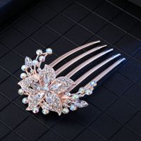 Women's Chinoiserie Flower Butterfly Alloy Plating Insert Comb sku image 2