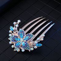 Women's Chinoiserie Flower Butterfly Alloy Plating Insert Comb sku image 3