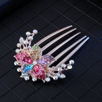 Women's Chinoiserie Flower Butterfly Alloy Plating Insert Comb sku image 4