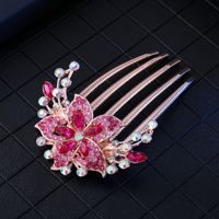 Women's Chinoiserie Flower Butterfly Alloy Plating Insert Comb sku image 5