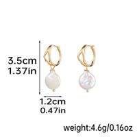 1 Pair Elegant Geometric Solid Color Plating Inlay Copper Artificial Crystal Freshwater Pearl Gold Plated Drop Earrings sku image 1