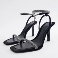 Women's Casual Solid Color Square Toe Ankle Strap Sandals main image 6