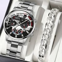 Simple Style Geometric Single Folding Buckle Quartz Men's Watches sku image 5