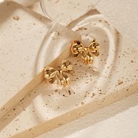 1 Pair Sweet Bow Knot Plating Copper Ear Studs main image 3