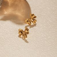 1 Pair Sweet Bow Knot Plating Copper Ear Studs main image 5