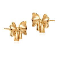 1 Pair Sweet Bow Knot Plating Copper Ear Studs main image 4