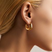 1 Pair Simple Style Heart Shape Copper Hoop Earrings main image 4