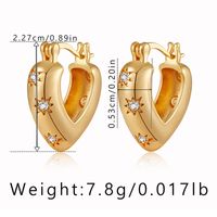 1 Pair Simple Style Heart Shape Copper Hoop Earrings sku image 13